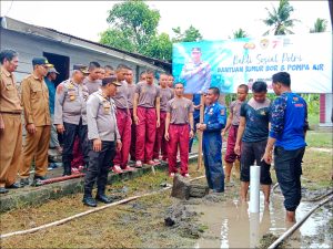 Tangani Krisis Air Bersih, Kapolres Meranti Lakukan Pembangunan Sumur Bor Pada Warga Desa Banglas, Kabupaten Kepulauan Meranti