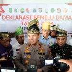 Deklarasi Pemilu Damai 2024 Bertema “Pemilu yang Bersih, Aman, Kondusif dan Berintegritas” di Provinsi Riau.