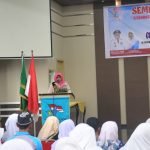 Bunda Pendidikan Anak Usia Dini (PAUD) Kepulauan Meranti Hj. Ismiatun dalam peringatan HUT Himpunan Pendidik dan Tenaga Kependidikan Anak Usia Dini Indonesia (Himpaudi) ke-18 di Aula Kantor Bupati, Selatpanjang, Kamis (31/8/2023).