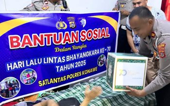 Satlantas Polres Konawe Gelar Bakti Sosial Sambut Hari Lalu Lintas Bhayangkara ke-70
